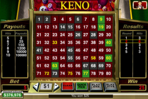 Live Casino Keno Game
