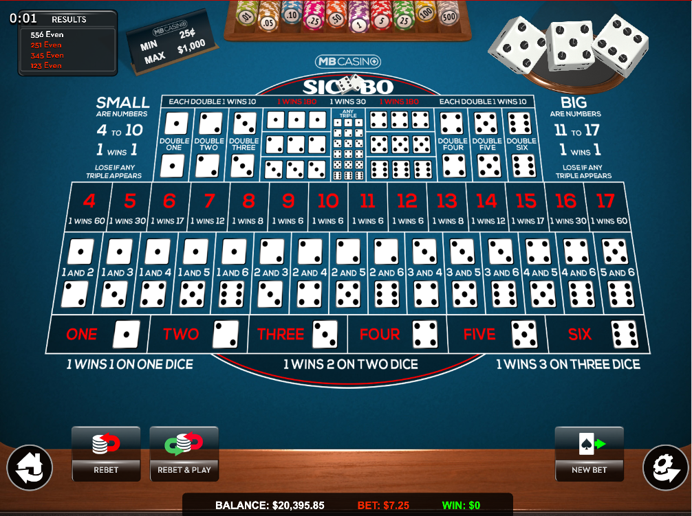 Sic Bo Triple bet